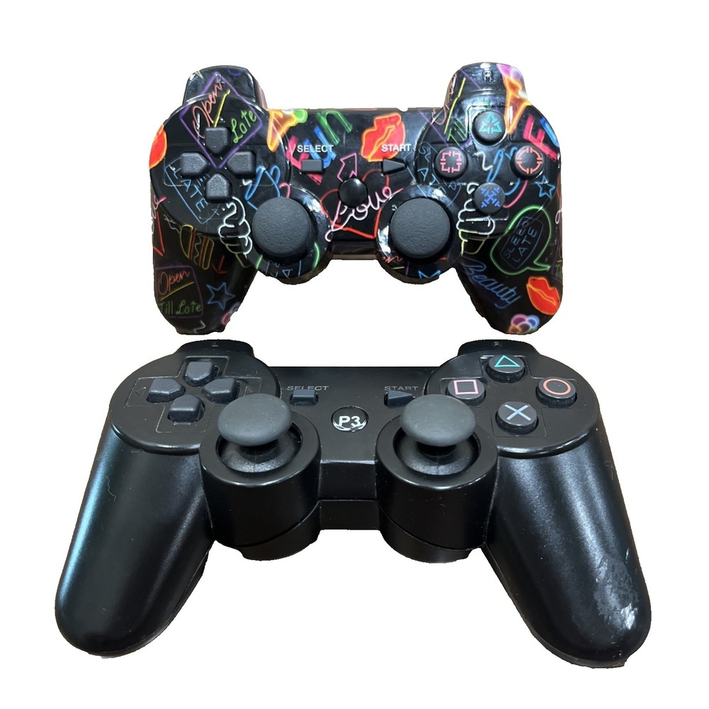 Unbranded 3rd Party Playstation 3 Controllers Lot of 2 Pattern CECHZC2U Wireless